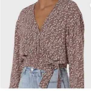 NWOT Madewell Tie-Front Wrap Top (Small)